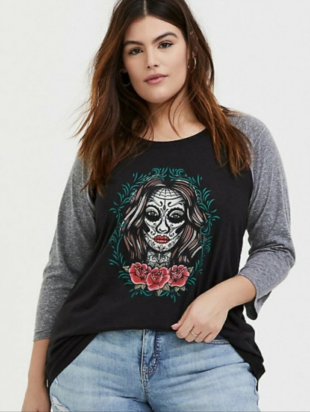 #094 Torrid 1 Muerta Beauty Classic Fit Raglan Tee